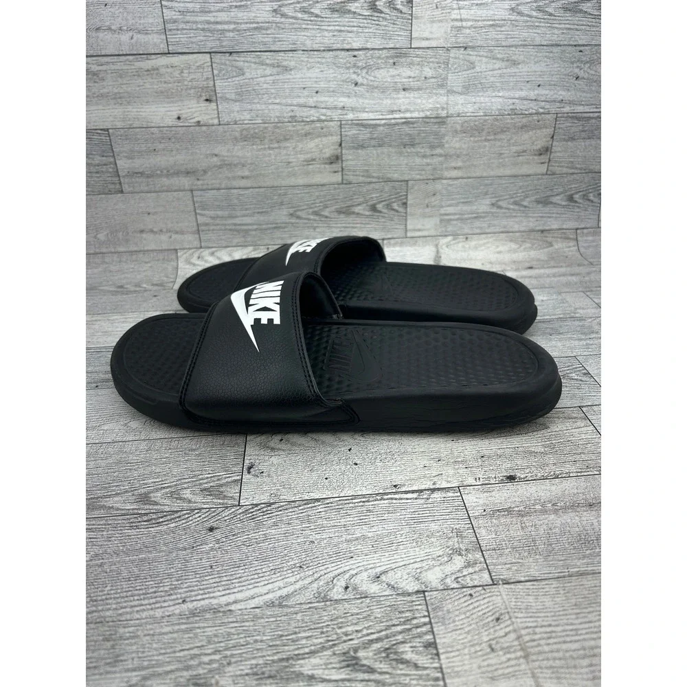 Nike Benassi JDI Black White Slide Sandals 343880-090 Mens 8 Womens 9.5